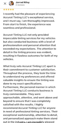 a screenshot of a customer's review of accutating llc