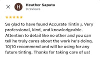 heather saputo's customer reviews